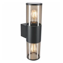 M915 S Max.A60 CRNA+SMOKY IP54 2xE27 bastenska lampa zidna Mitea Lighting