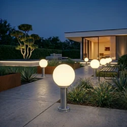 M931 Max.60W saten hrom IP44 E27 baštenska lampa stubna Mitea Lighting