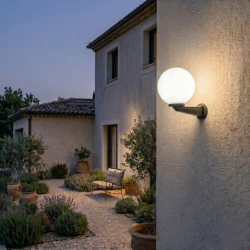 -R M350010 Max.1x60W bela IP44 E27 kugla zidna lampa Mitea Lighting