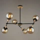 Mitea M11081-6 luster sa 6 zlatnih staklenih kugli, crni, 6xE27