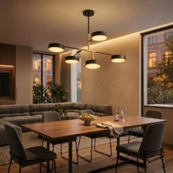 Mitea M10960-5 LED luster 25W 4000K, 5 okruglih svetiljki, crno-zlatni