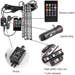 Eurovik 6106 RGB ambijentalno LED svetlo za auto sa Bluetooth aplikacijom