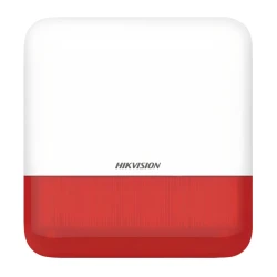 Bežična spoljašnja alarmna sirena Hikvision DS-PS1-E-WE Red