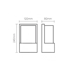Baštenska zidna lampa 1xE27, IP54, crna, JM-055