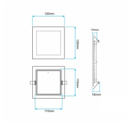 LED panel ugradni kvadratni 6W dnevno svetlo