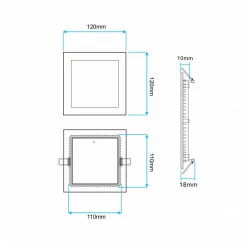 LED panel ugradni kvadratni 6W toplo bela boja