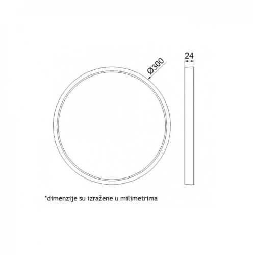 LED plafonjera 24W toplo, hladno, dnevna svetlost crne bojeLed plafonjere