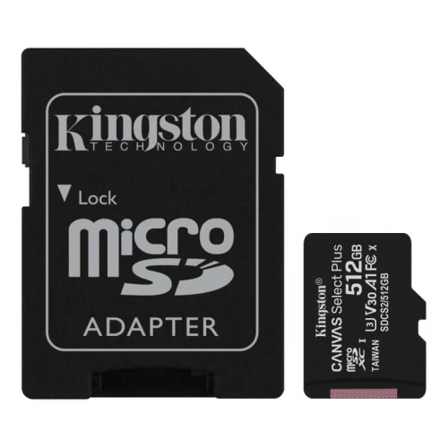 Memorijska kartica KINGSTON A1 MicroSDXC 512GB + adapterHard disk za video nadzor Memorijska kartica KINGSTON A1 MicroSDXC 512GB + adapterHard disk za video nadzor