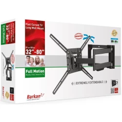 Nosač za TV zidni do 80" za ravne i zakrivljene televizore BARKAN 4400.B