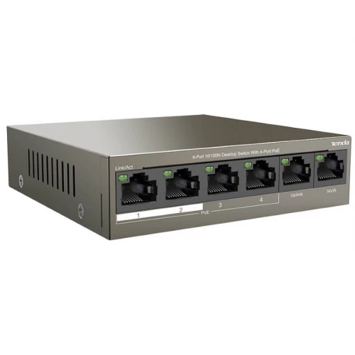 TENDA TEF1106P-4-63W 6-Port 10/100M Desktop Switch with 4-Port PoEEthernet PoE svičevi
