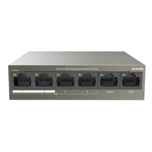 TENDA TEF1106P-4-63W 6-Port 10/100M Desktop Switch with 4-Port PoEEthernet PoE svičevi