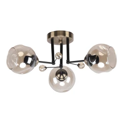 Mitea M11039-3 plafonski luster sa 3 staklene kugle, crni, 3xE27