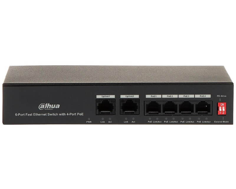 DAHUA PFS3006-4ET-36 6-Port Ethernet Switch with 4-Port PoE - Ethernet PoE svičevi