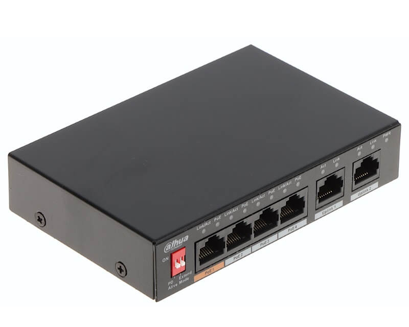 DAHUA PFS3006-4ET-60-V2 4port PoE switch - Ethernet PoE svičevi