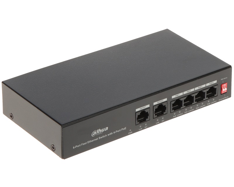 DAHUA PFS3006-4ET-36 6-Port Ethernet Switch with 4-Port PoE - Ethernet PoE svičevi