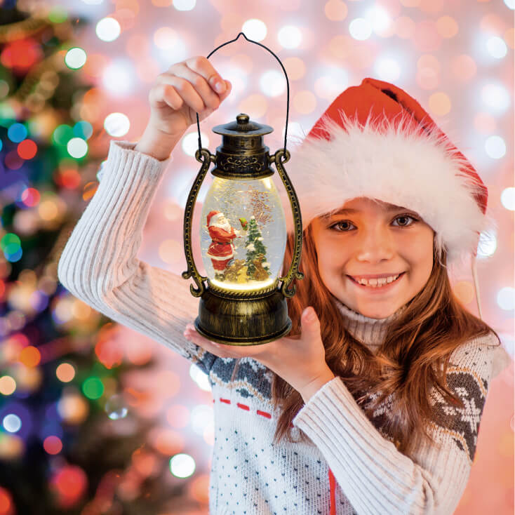 Fenjer sa efektom padanja snega i LED diodom - Dekorativna rasveta