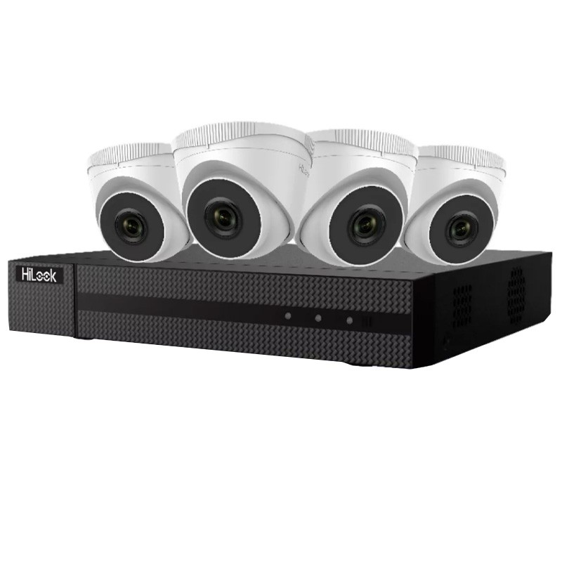 Hikvision HiLook IK-4142TH-MH/P – Komplet Video Nadzora 4 Turret Kamere | PoE, 1TB, Plug & Play - Kompleti za video nadzor