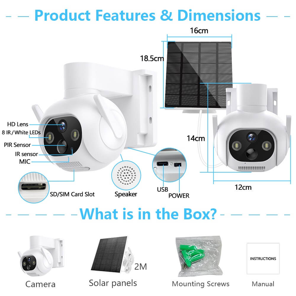 Solarna bežična kamera sa GSM modulom 5 Megapiksela - IP kamere