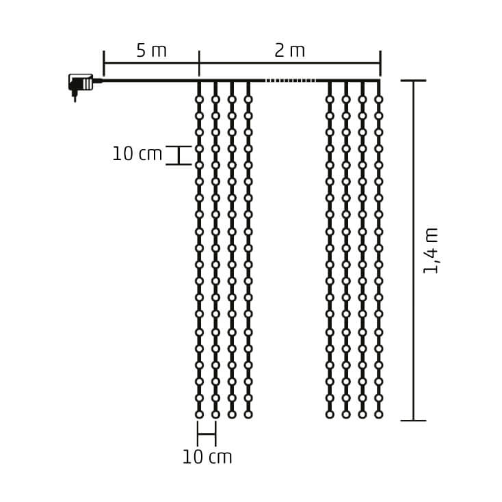 Svetleći niz sa 294 hladno bele LED diode -