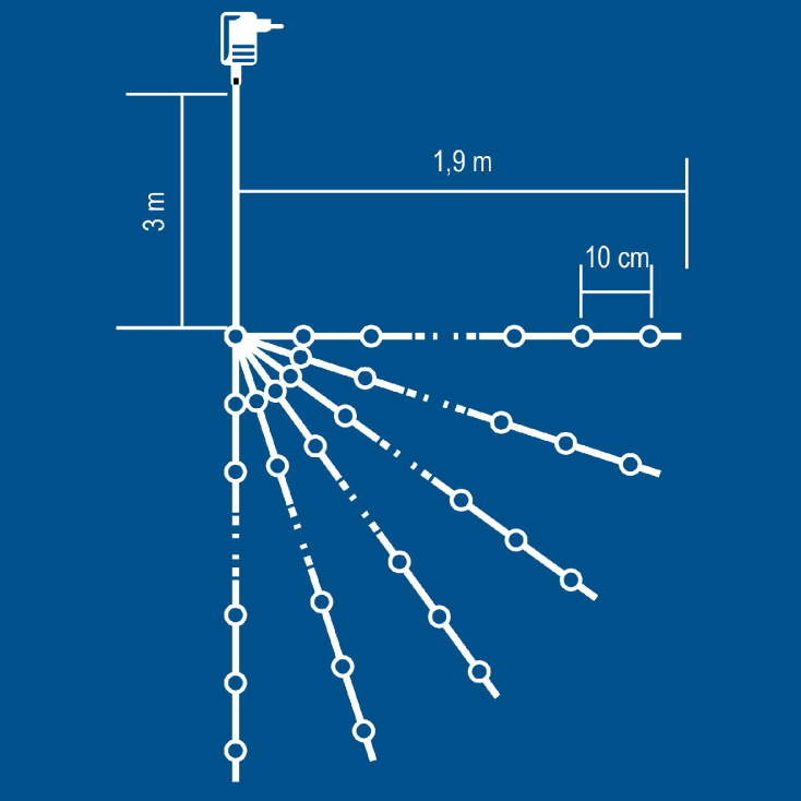 Svetleći niz sa 120 toplo belih LED dioda -