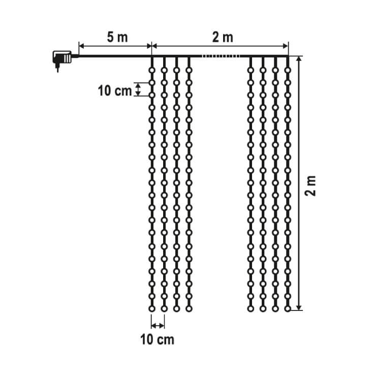 Svetleći niz sa 400 hladno belih LED dioda -