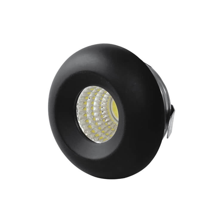 Ugradna LED lampa 3W dnevno svetlo crna - Led spotovi