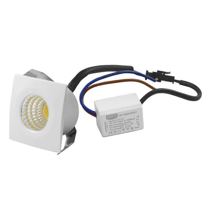 Ugradna LED lampa 3W toplo bela kocka - Led spotovi