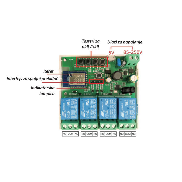 Wi-Fi smart relejni prekidač, 4 izlaza - Ostala oprema