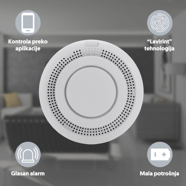 Wi-Fi smart senzor dima sa sirenom - Alarm