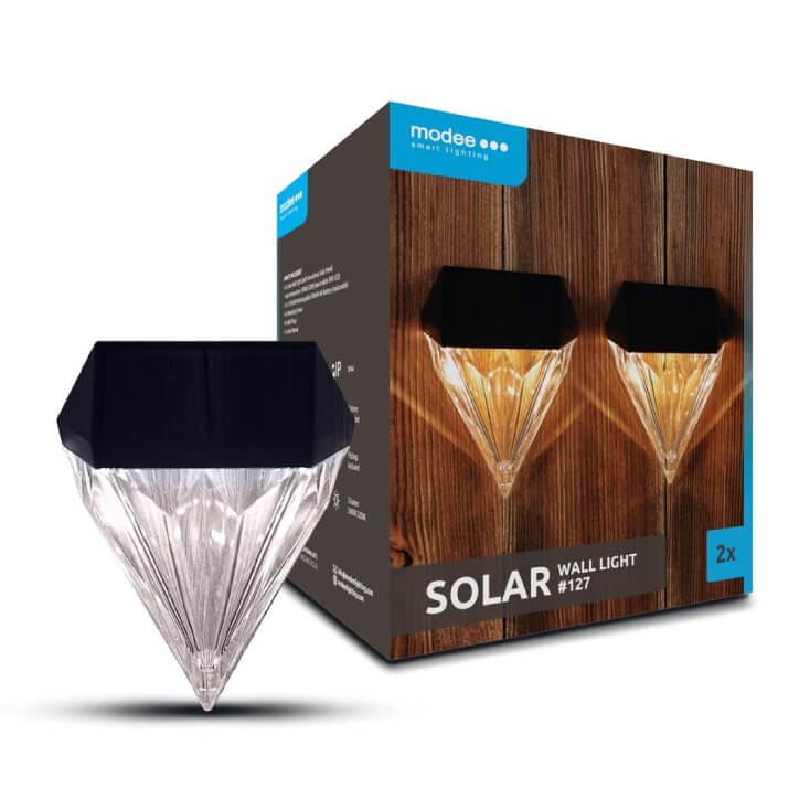 Nazidna solarna lampa - 2 kom. - Led spoljna rasveta