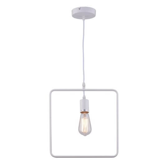 Visilica beli kvadrat 1xE27 Max.60W/220V M161714 - Lusteri i visilice