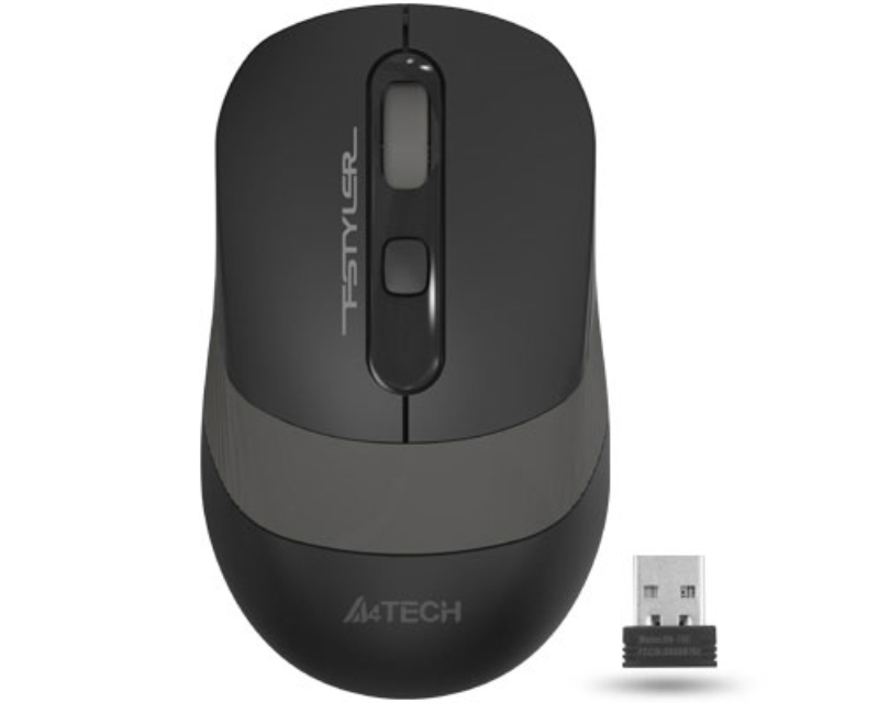 A4 Tech Bežični Miš 2000 DPI, 2.4GHz, Domet 10 do 15 m, Auto Power Saving, Sivi - Miševi i tastature