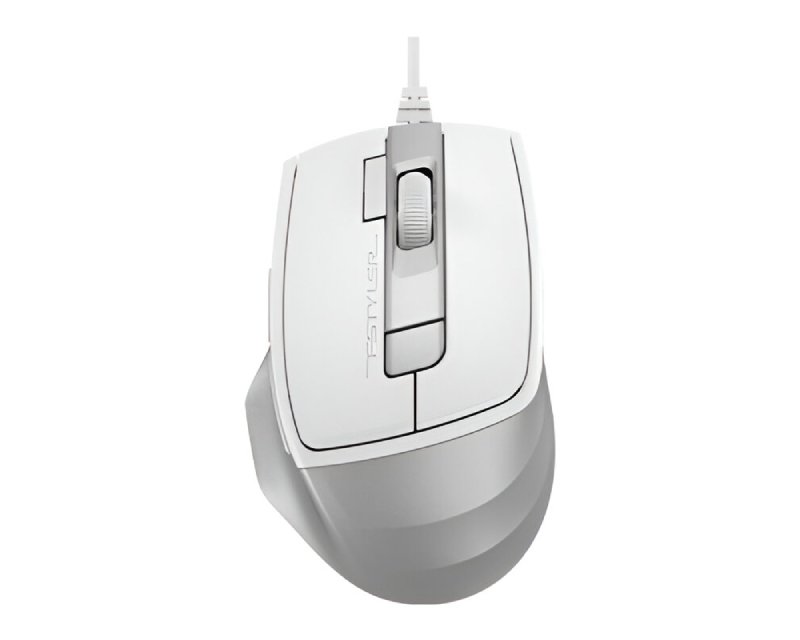A4 Tech Žični Miš 2400 DPI, 7 Tastera, USB, Srebrno Beli, Ergonomski - Miševi i tastature