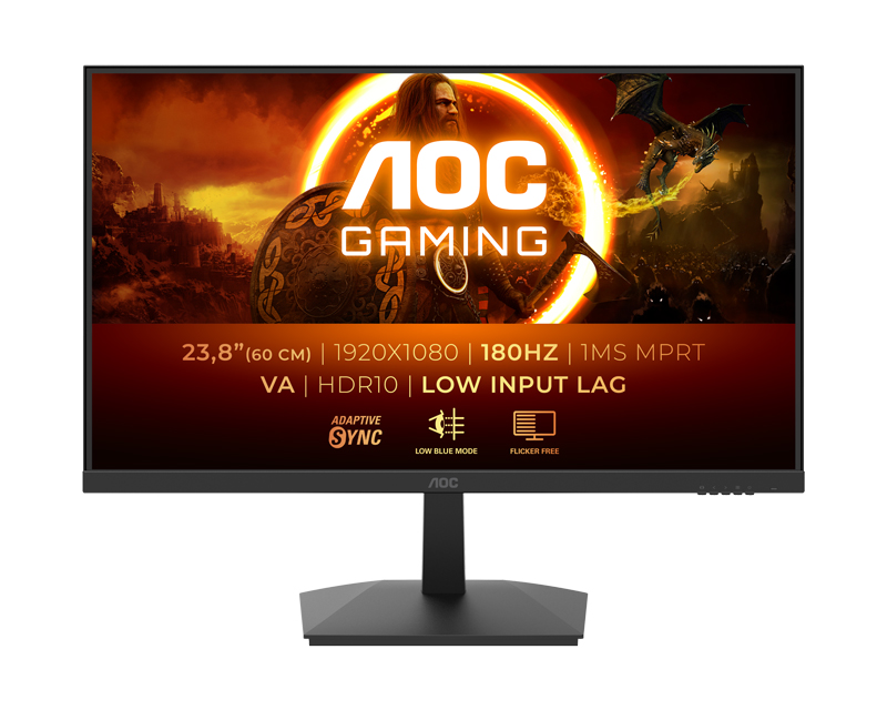 AOC Gaming Monitor 23.8 inča Full HD VA 180Hz, HDR10, 116% sRGB, 1ms - PC monitori