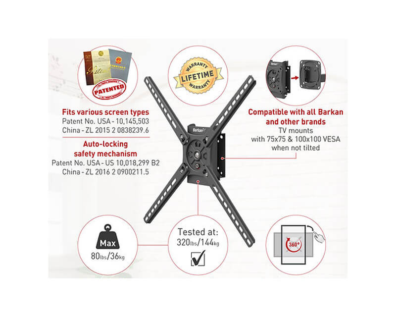Barkan BM300R Zglobni Zidni Nosač TV do 65