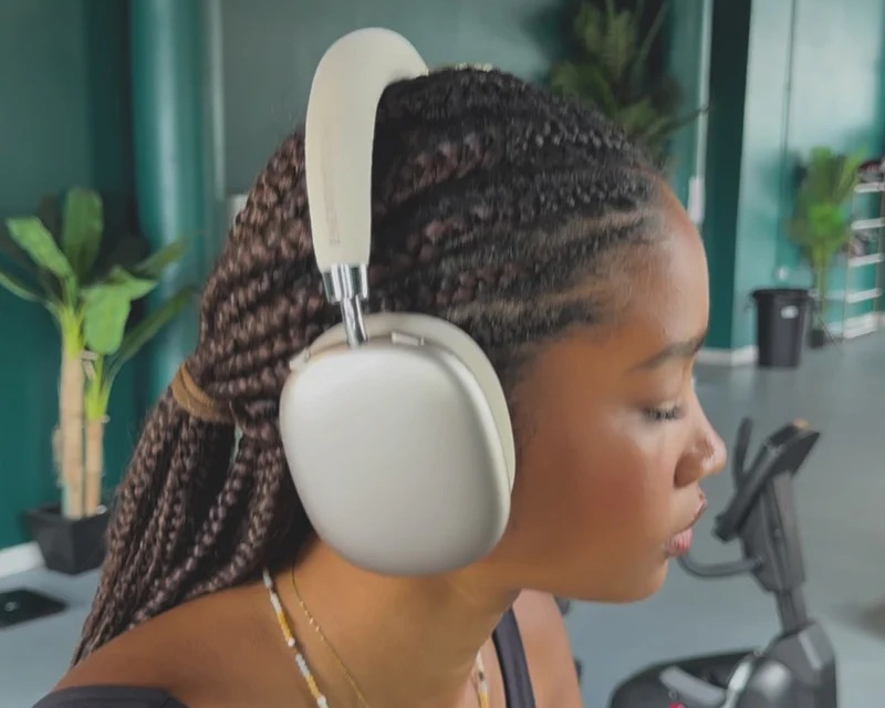 Bežične Bluetooth slušalice preko ušiju za muziku krem - Slušalice
