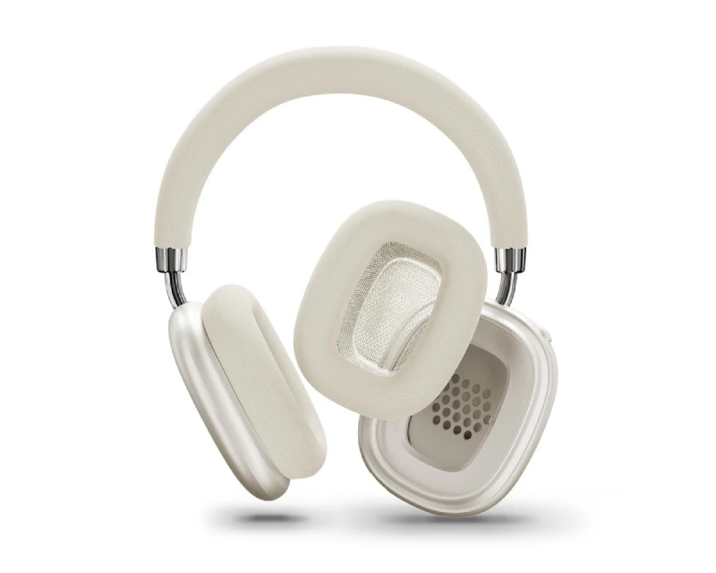 Bežične Bluetooth slušalice preko ušiju za muziku krem - Slušalice