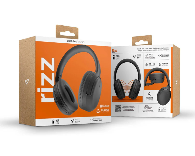 Bežične Bluetooth slušalice preko ušiju sa ANC i 50 sati baterije crne - Slušalice