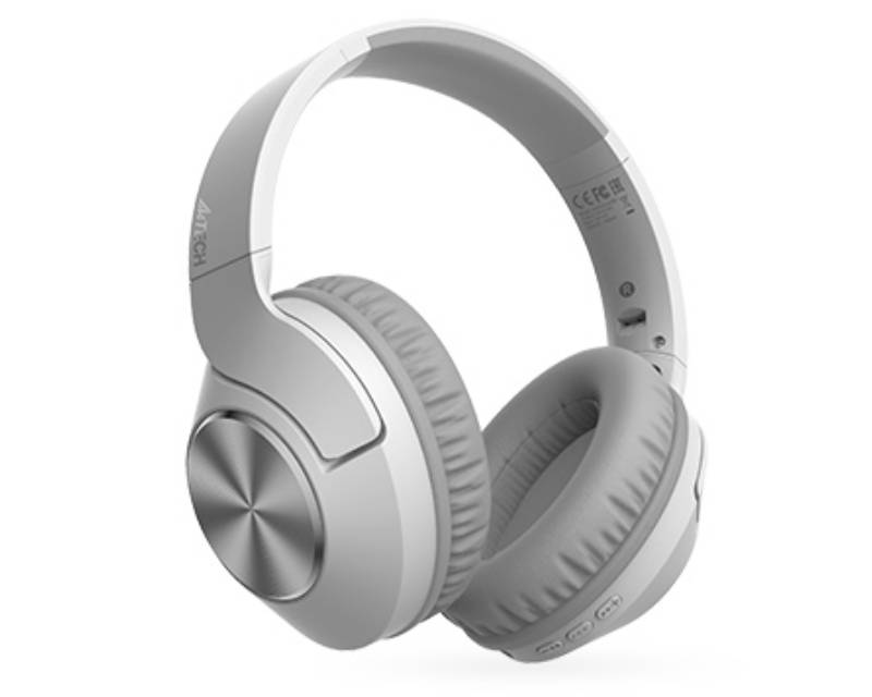 Bežične Bluetooth slušalice preko ušiju sklopive sa AUX kablom sivo bele - Slušalice