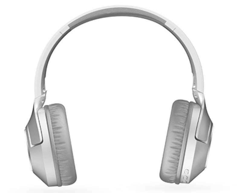 Bežične Bluetooth slušalice preko ušiju sklopive sa AUX kablom sivo bele - Slušalice