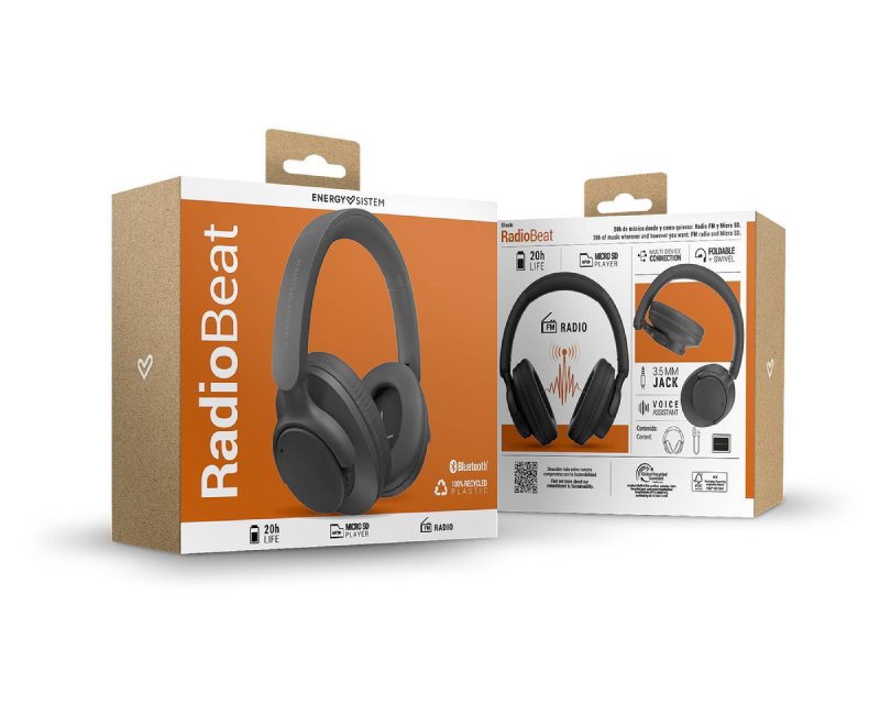 Bežične Bluetooth slušalice sa FM radiom i MP3 plejerom crne - Slušalice