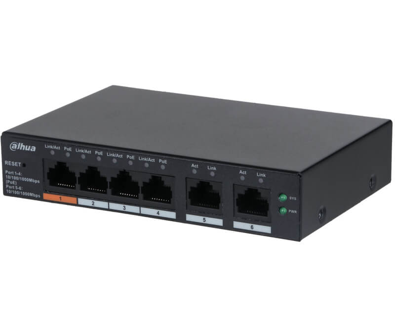 DAHUA CS4006-4GT-60 6-Port Switch with 4-Port PoE - Ethernet PoE svičevi