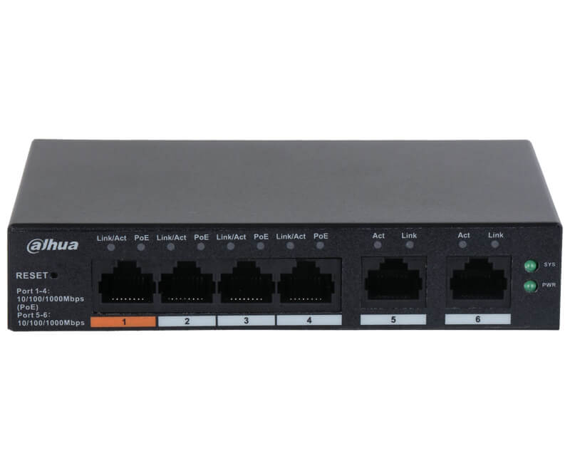 DAHUA CS4006-4GT-60 6-Port Switch with 4-Port PoE - Ethernet PoE svičevi