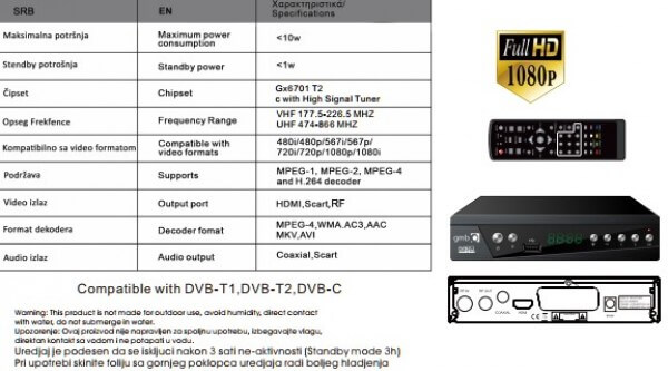 DVB-T2/C SET TOP BOX - Ostala oprema