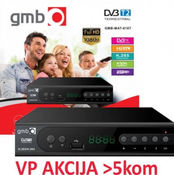 DVB-T2 SET TOP BOX Full HD, H265 GMB-MAT-818T - Ostala oprema