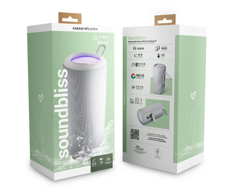 ENERGY SISTEM Bluetooth zvučnik IPX6, 5000mAh, FM, LED, sivi - Zvučnici