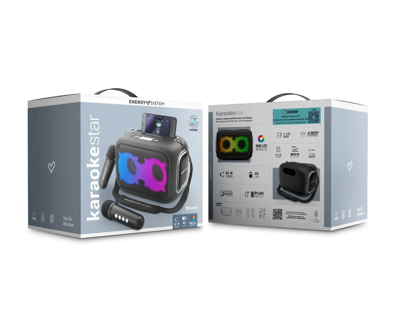 ENERGY SISTEM karaoke Bluetooth zvučnik IPX4, 2 mikrofona, LED - Zvučnici