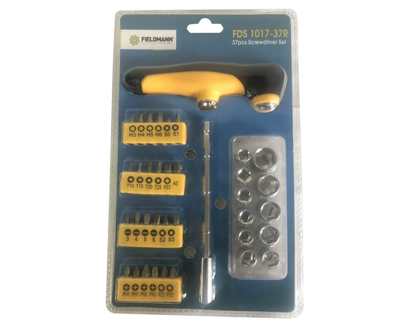FIELDMANN FDS 1017-37R Set bitova sa T odvijačem | S2 Čelik - Ručni alat