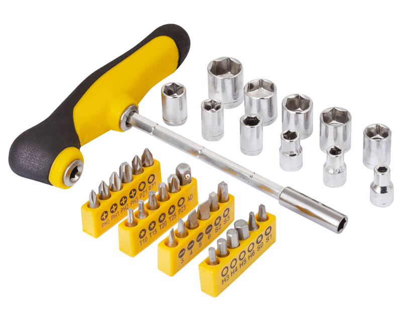 FIELDMANN FDS 1017-37R Set bitova sa T odvijačem | S2 Čelik - Ručni alat