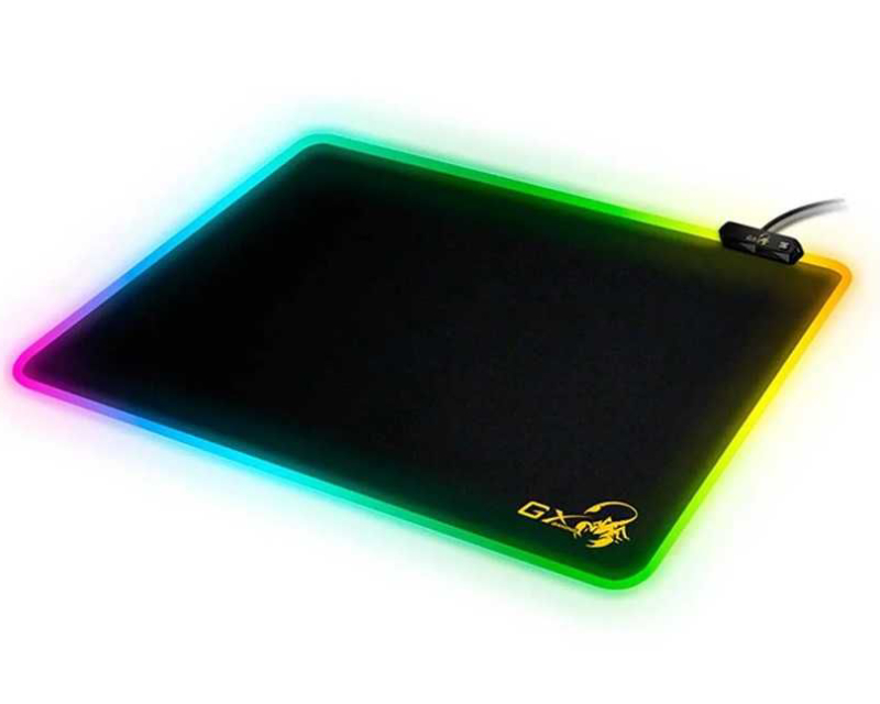 Genius RGB Podloga za Miš 355 x 255 mm, Tkanina, Punjiva Baterija, Crna - Miševi i tastature